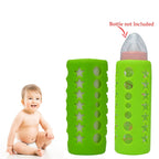Safe-O-Kid Silicone Baby Feeding Bottle Cover Cum Sleeve for Insulated Protection 250mL- Green | Grocsy