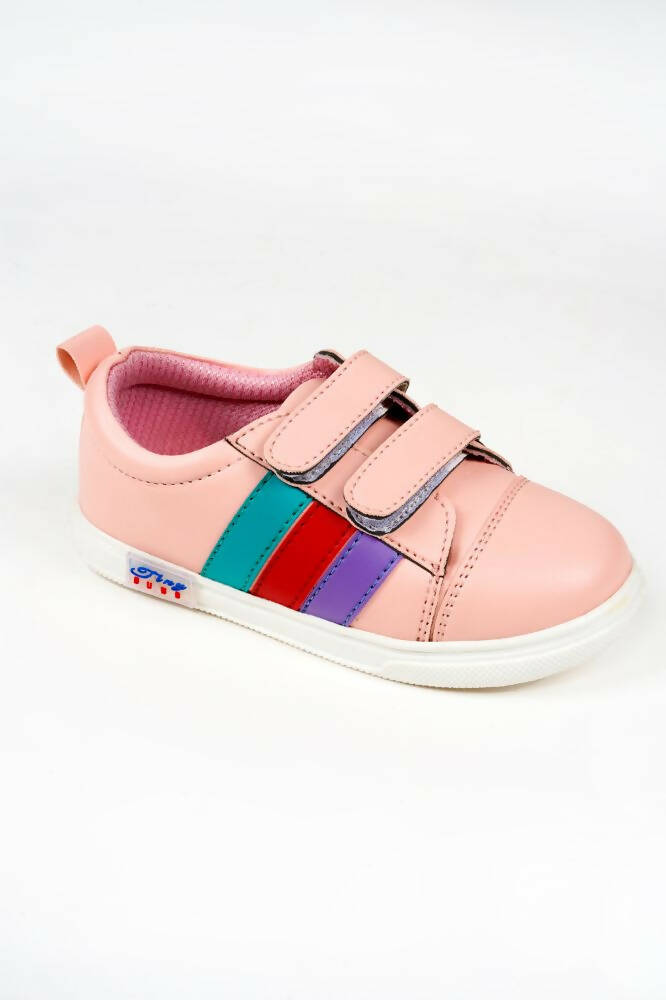 Tiny Bugs For Boys & Girls Double Velcro Sneakers - Pink | Grocsy