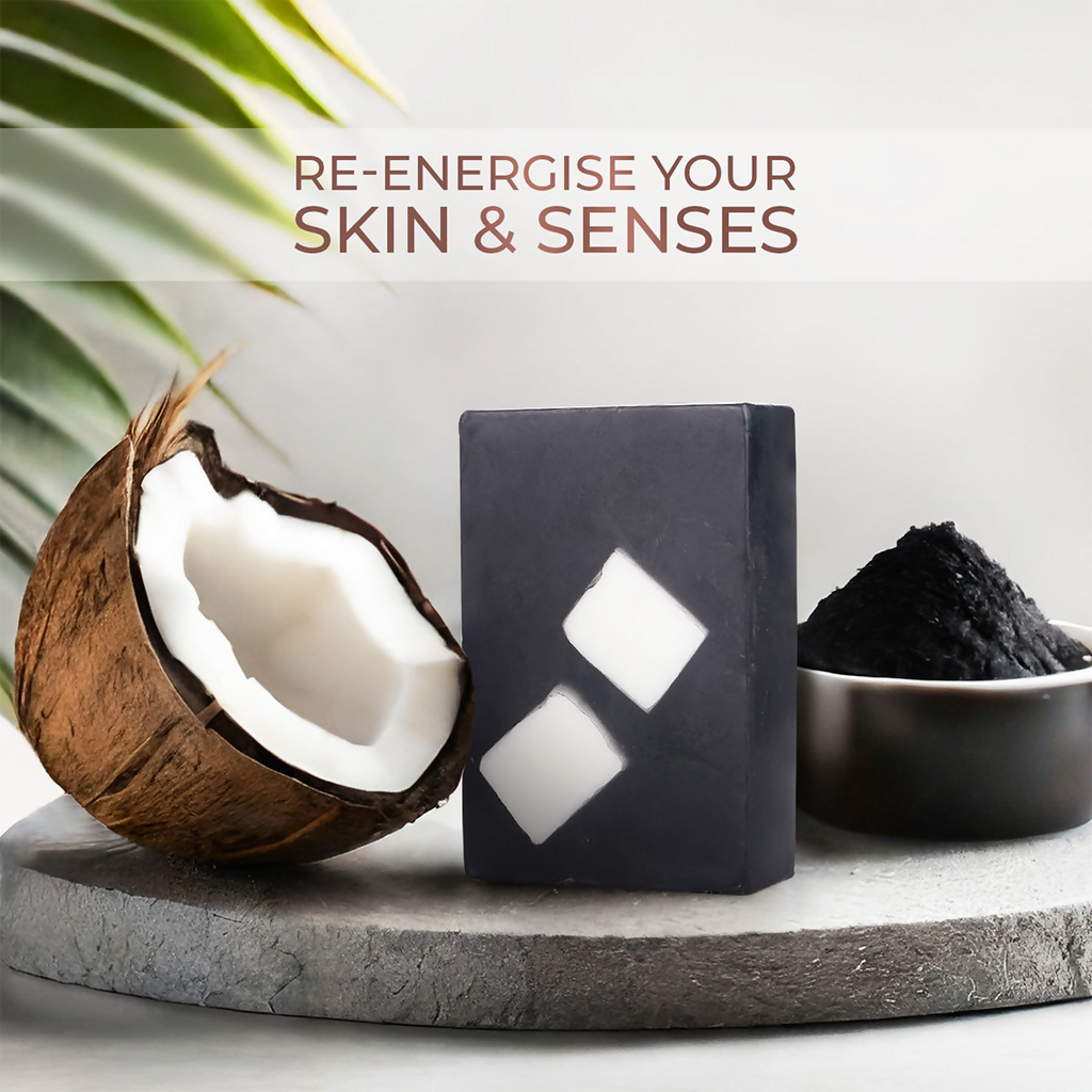 Just Herbs Coconut + Activated Charcoal Deep Cleansing Bathing Bar | Grocsy