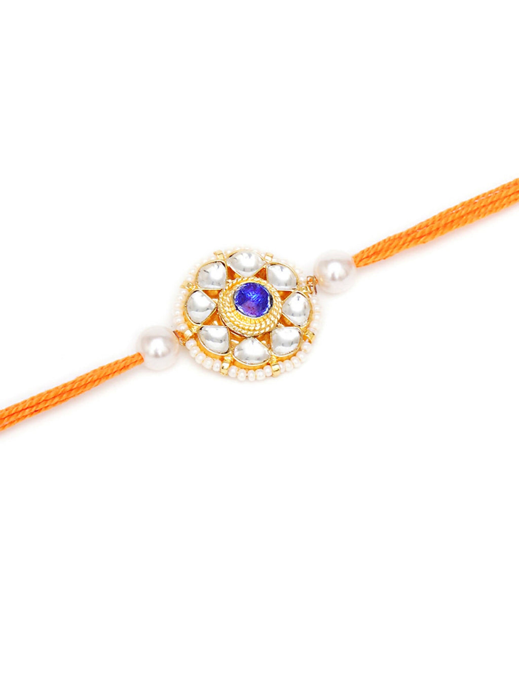 Designer kundan Rakhi - Ruby Raang | Grocsy