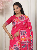 Shree Shyam Fashion Silk Blend Pink Saree | Grocsy