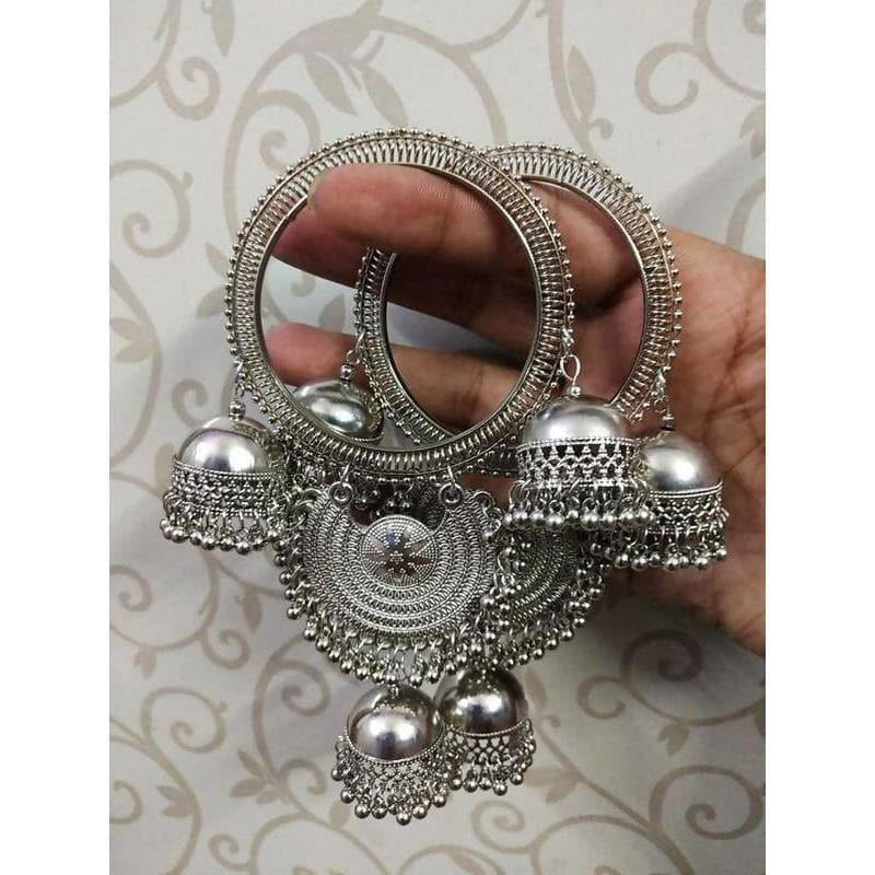 MS Fashion India Silver Color Heavy Latkan Bangles For Bridals