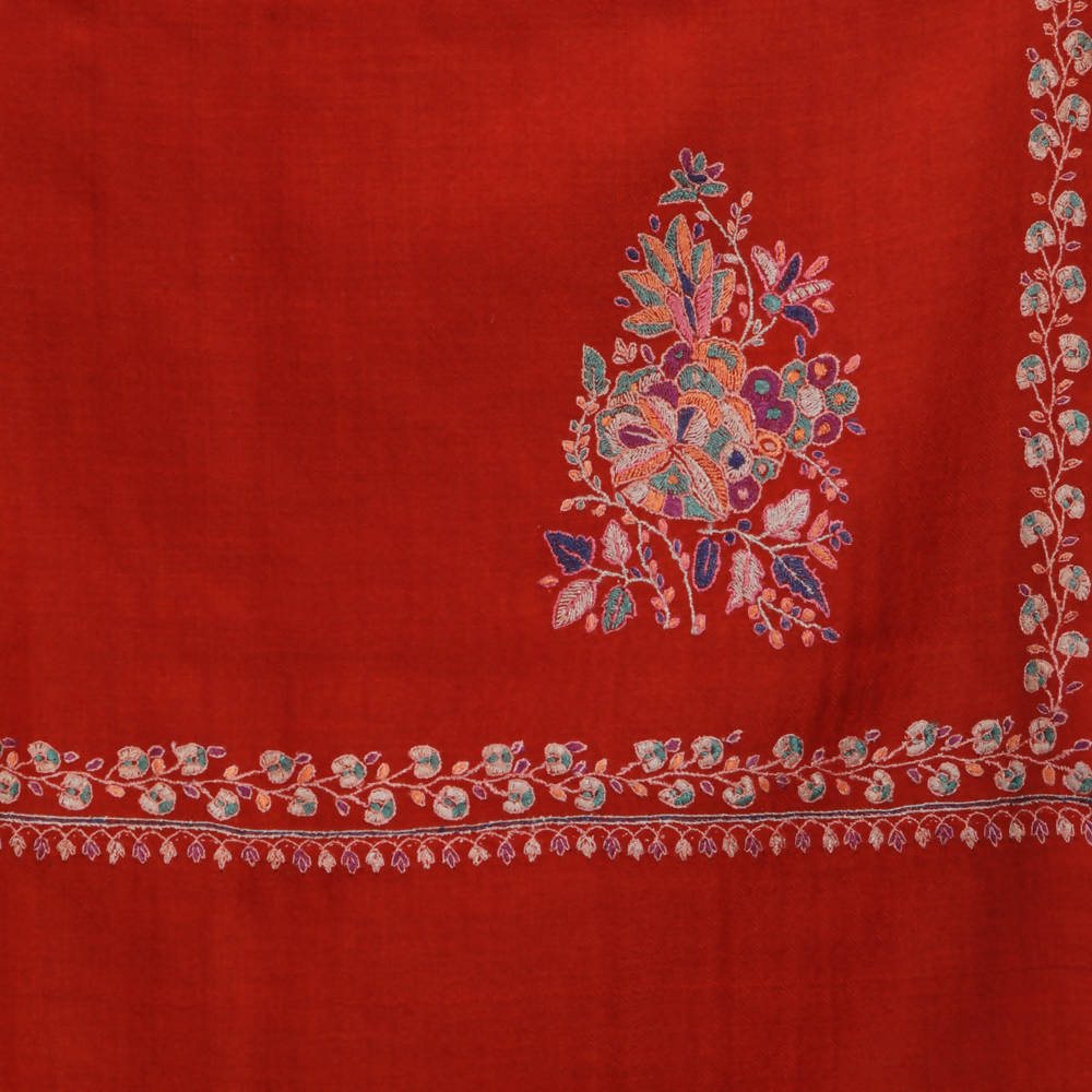 Nizalia Handmade Sozni Work Red Pashmina - Limited Time Offer | Grocsy