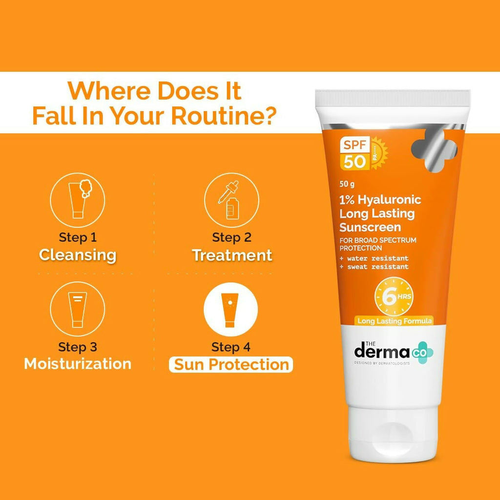 The Derma Co 1% Hyaluronic Long Lasting Sunscreen SPF 50 Pa++++ | Grocsy
