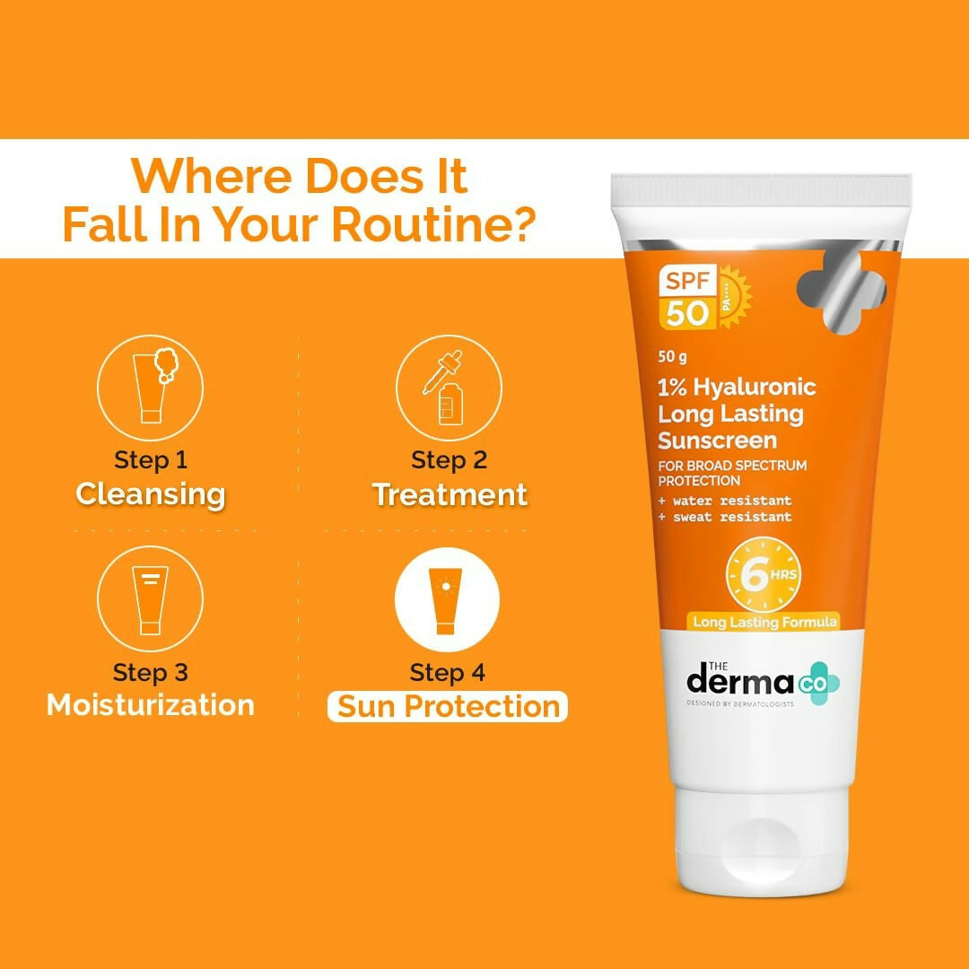 The Derma Co 1% Hyaluronic Long Lasting Sunscreen SPF 50 Pa++++ | Grocsy