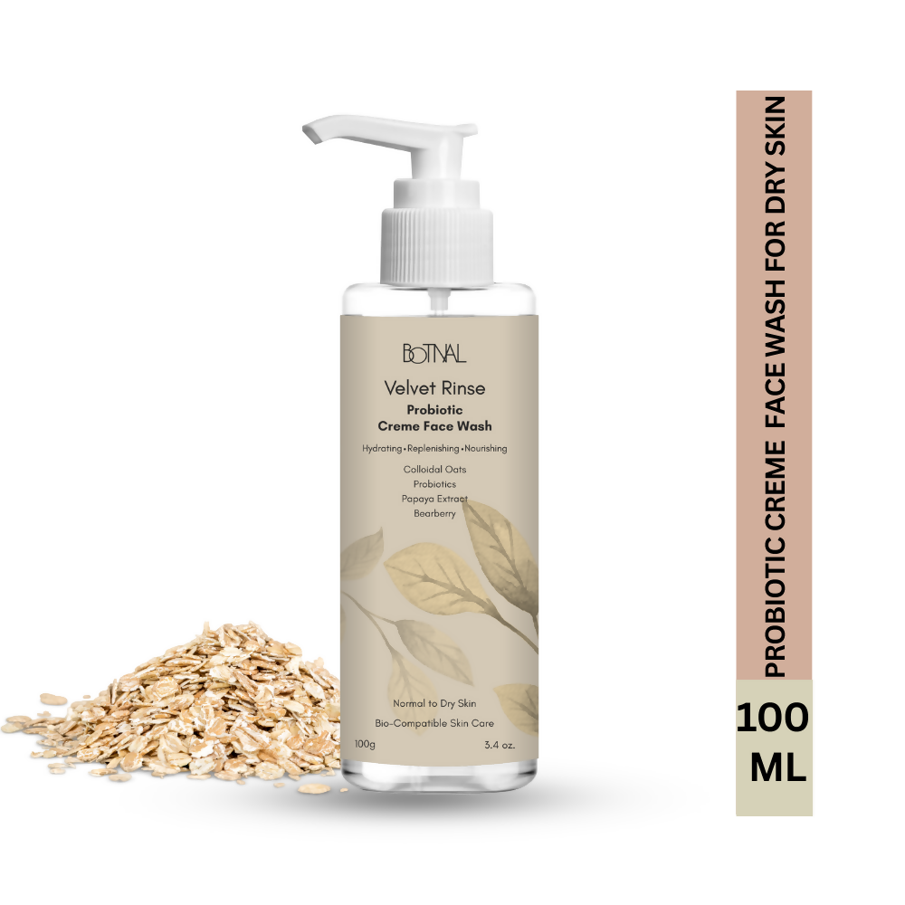 Botnal Velvet Rinse Probiotic Creme Face Wash with Colloidal Oats for Hydration | Grocsy