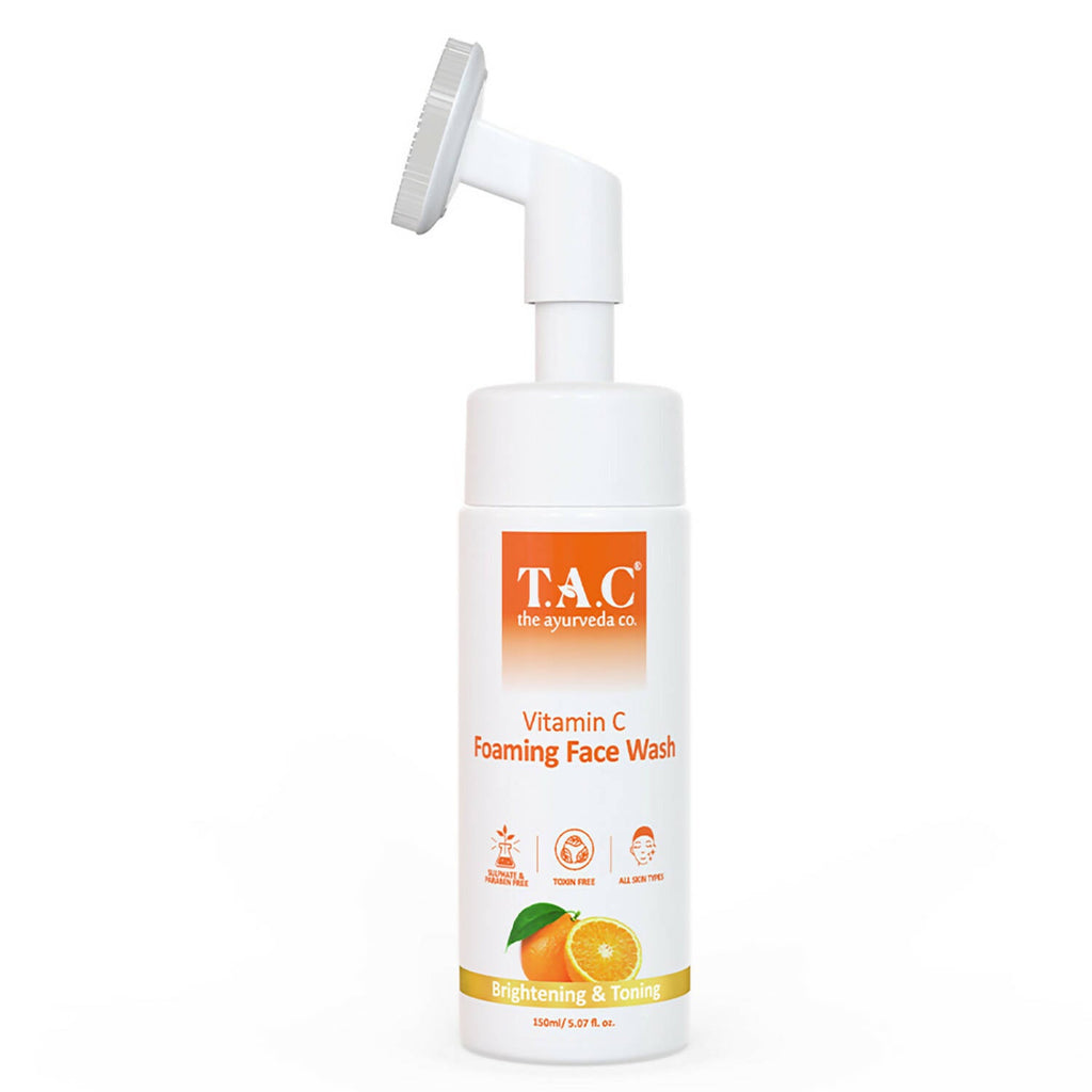 TAC - The Ayurveda Co. Vitamin C Foaming Face Wash for Face Brightening, Clean & Glowing Skin for Women & Men | Grocsy