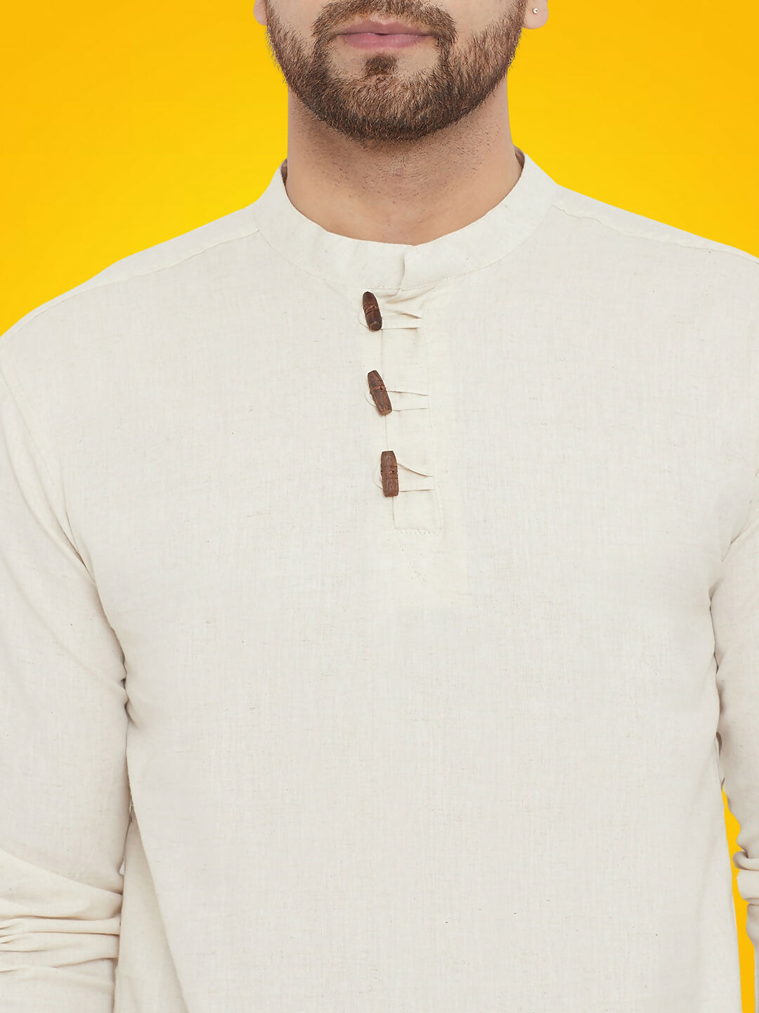 Even Apparels Men's Pure Cotton Cream Kurta | Grocsy