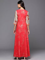 Ahalyaa Women's Traditional wear Ethnic Dress - Red | Grocsy