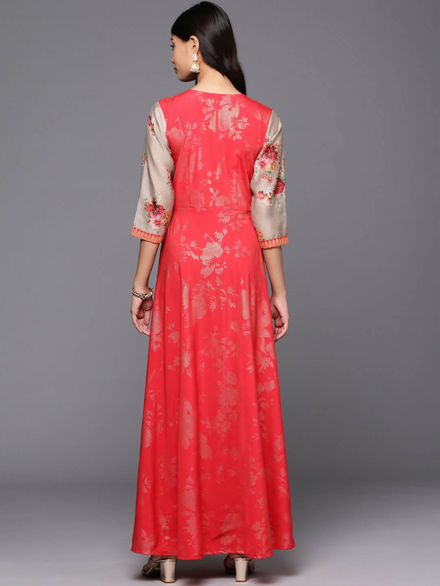 Ahalyaa Women's Traditional wear Ethnic Dress - Red | Grocsy