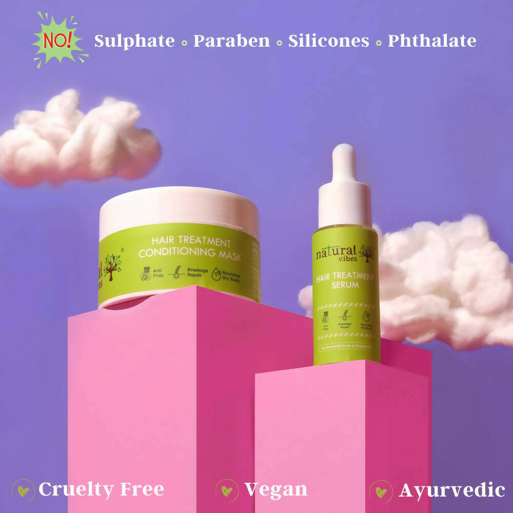 Natural Vibes Hair Treatment Serum & Conditioning Mask Combo | Grocsy