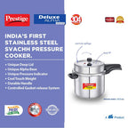Prestige SS Deluxe Alpha Svachh Stainless steel Pressure Cooker | Grocsy