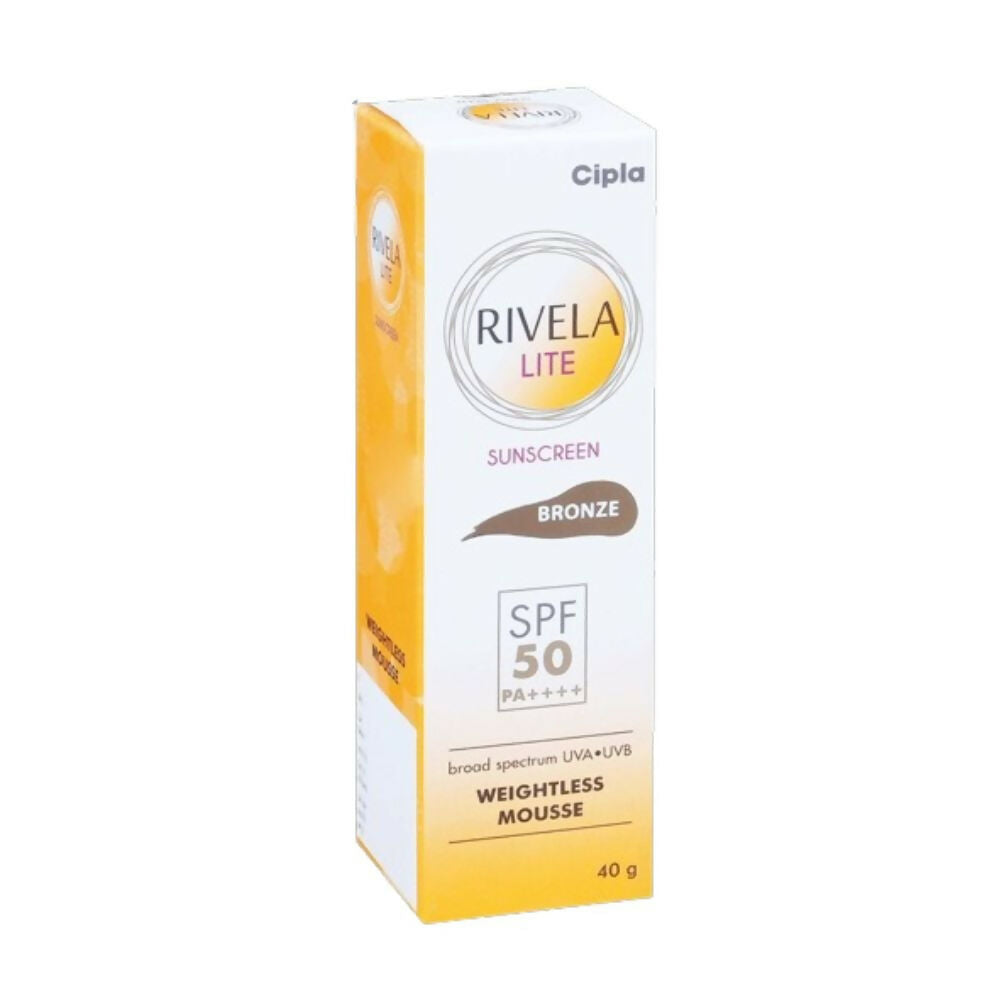 Rivela Lite Weightless Mousse Broad Spectrum UVA/UVB Sunscreen, Bronze SPF 50+ | Grocsy