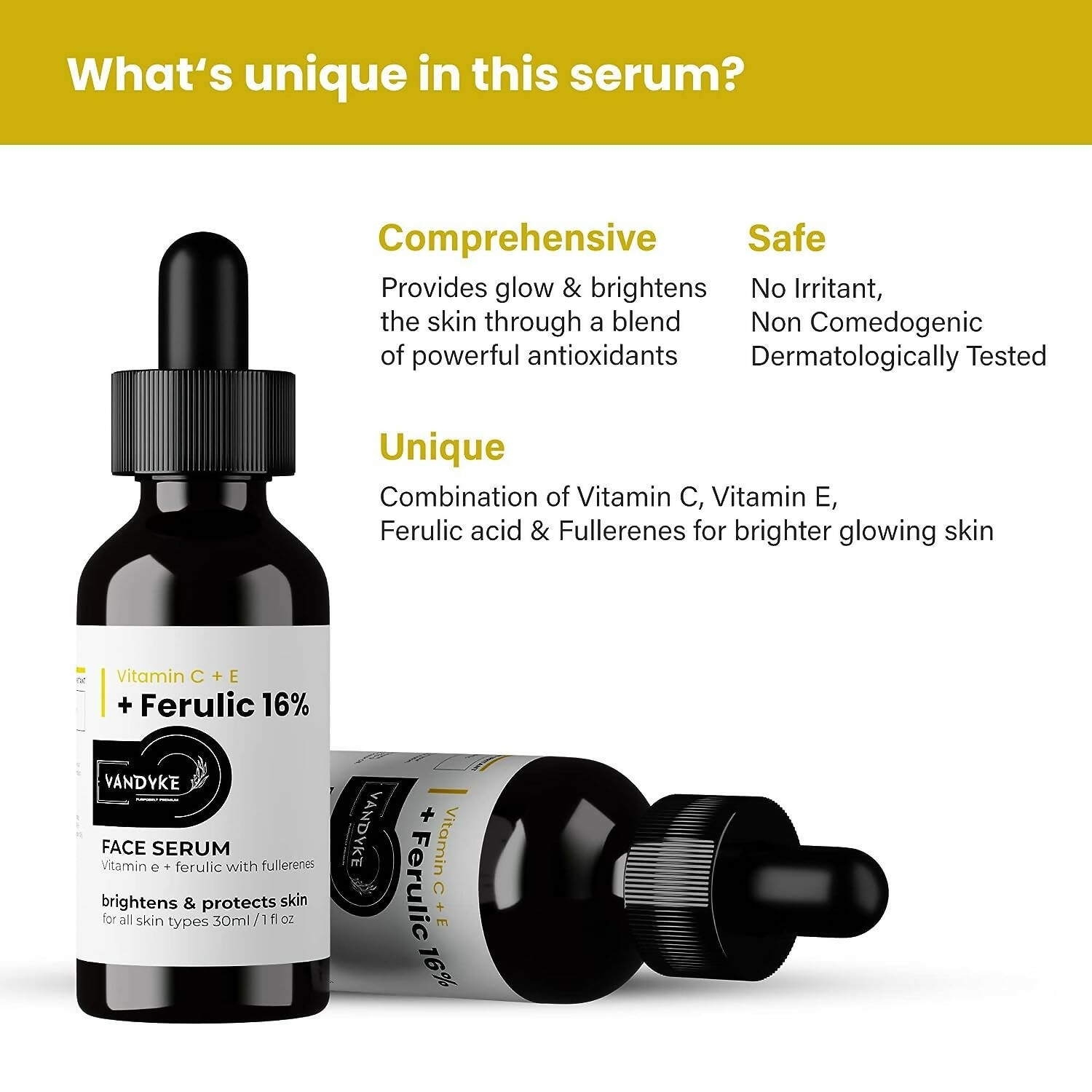 Vandyke Vitamin C + E + Ferulic 16% Face Serum | Grocsy