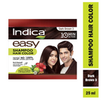 Indica Easy Hair Color Shampoo Dark Brown 3 | Grocsy