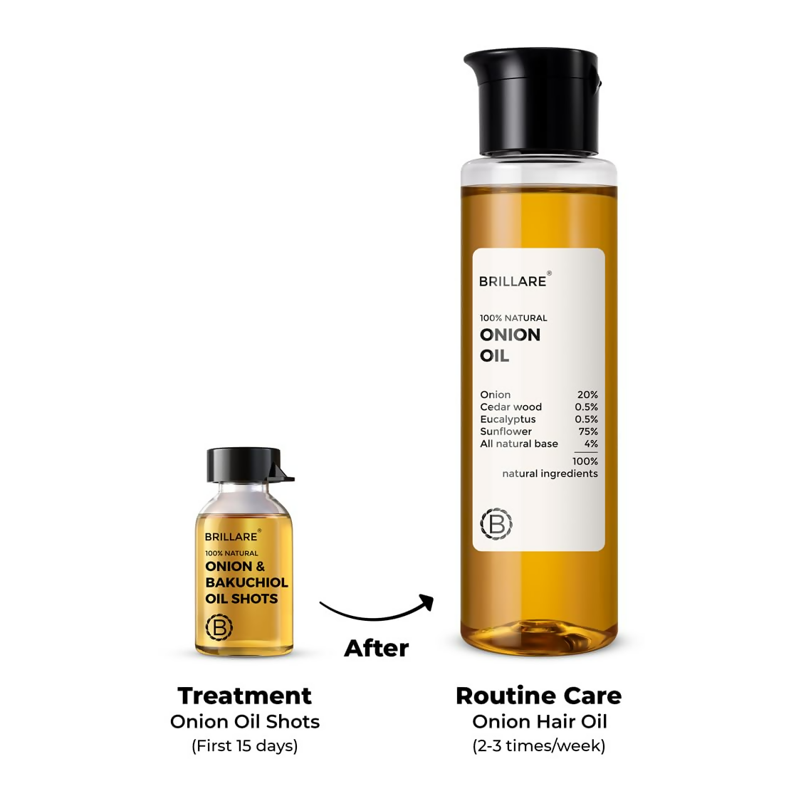 Brillare Onion Hair Oil with the Goodness Of Cedar Wood & Sunflower Oil | Grocsy