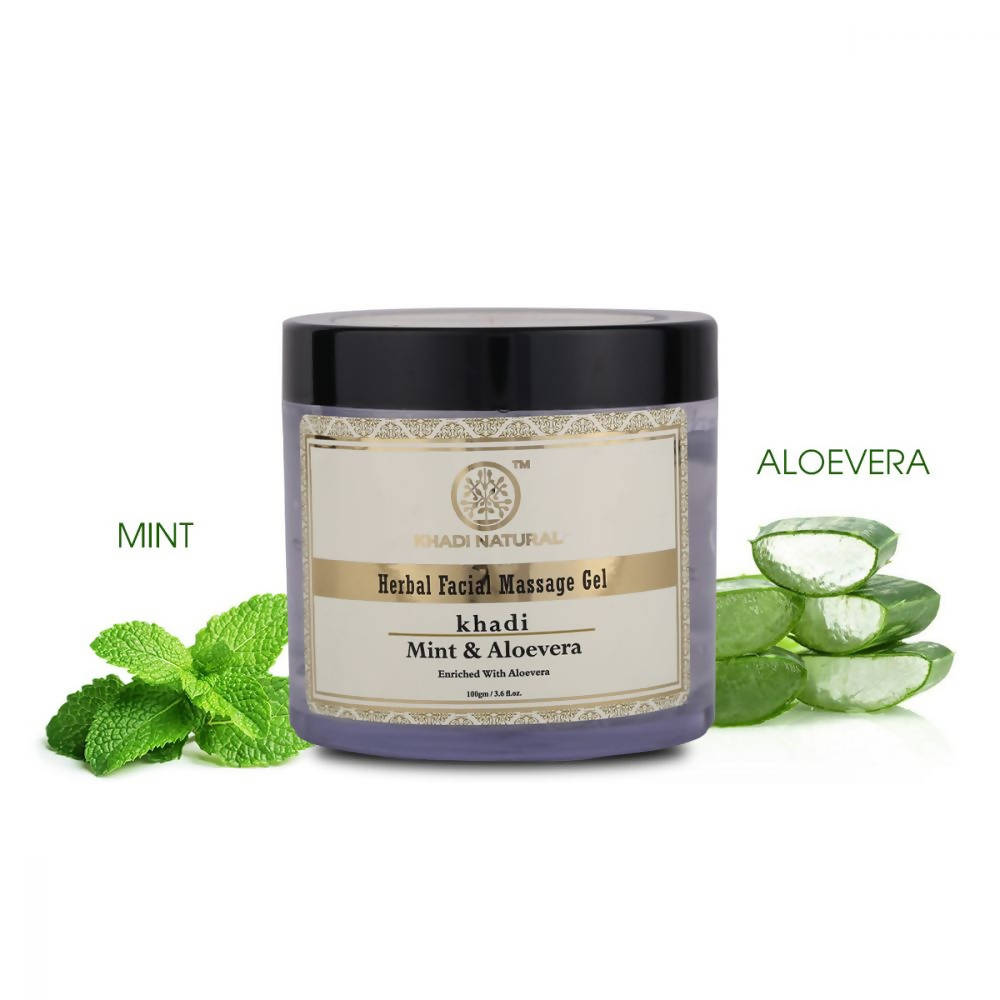 Khadi Natural Mint & Aloe Vera Herbal Facial Massage Gel | Grocsy