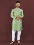 Anaita Green Embroidered Silk Straight Kurta | Grocsy