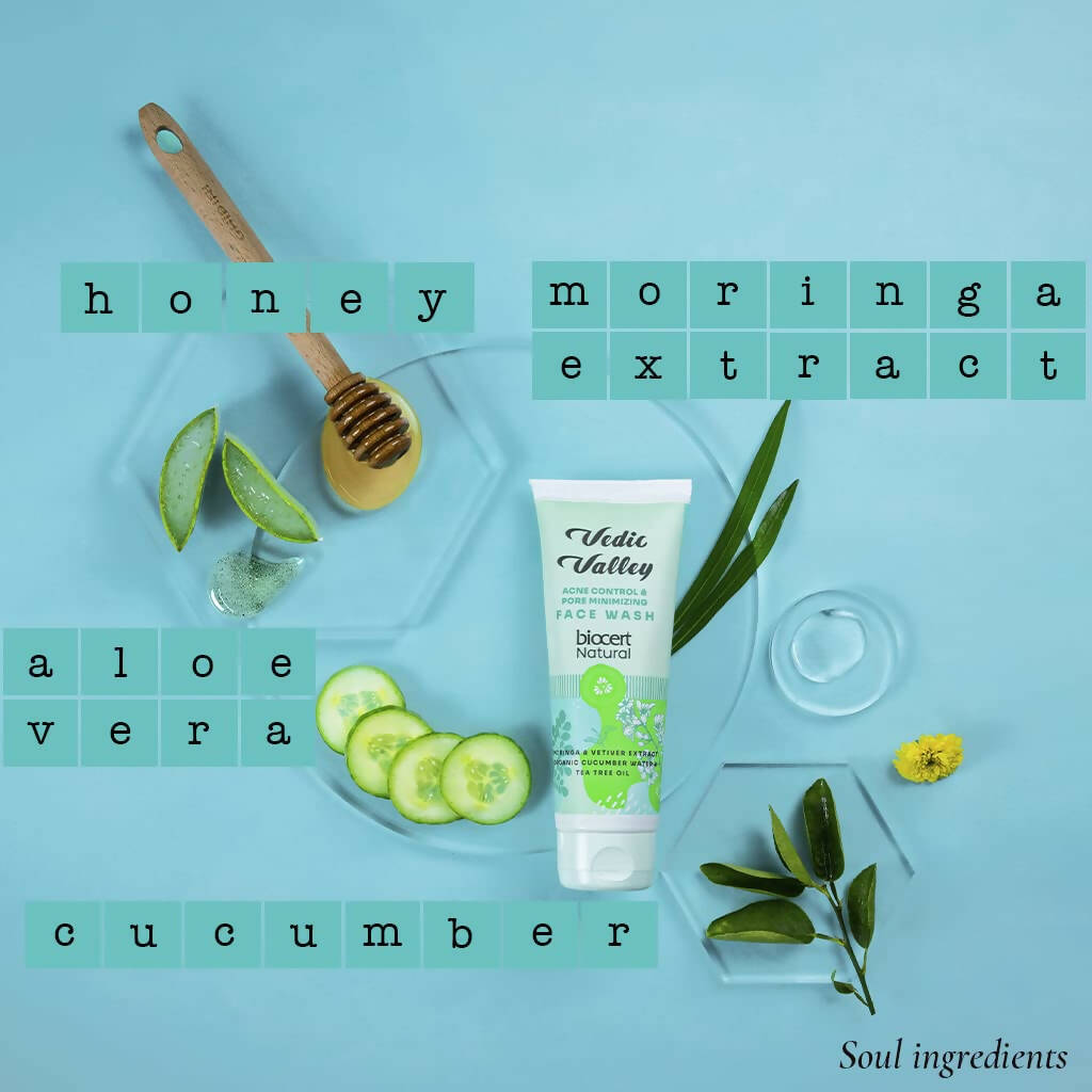 Vedic Valley Acne & Pore Minimizing Face Wash With Moringa & Vetiver | Grocsy