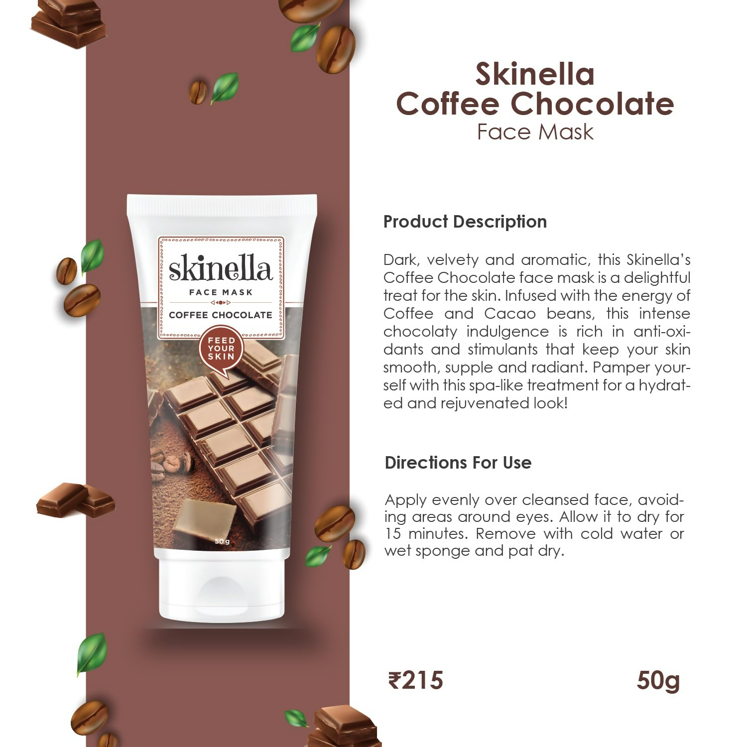 Skinella Face Mask Coffee Chocolate | Grocsy