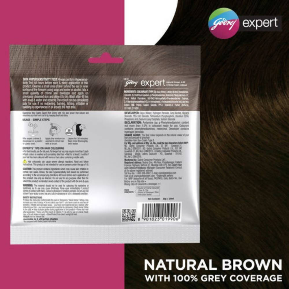 Godrej Expert Rich Creme Hair Colour - Natural Brown 4.00 (Pack of 4) | Grocsy