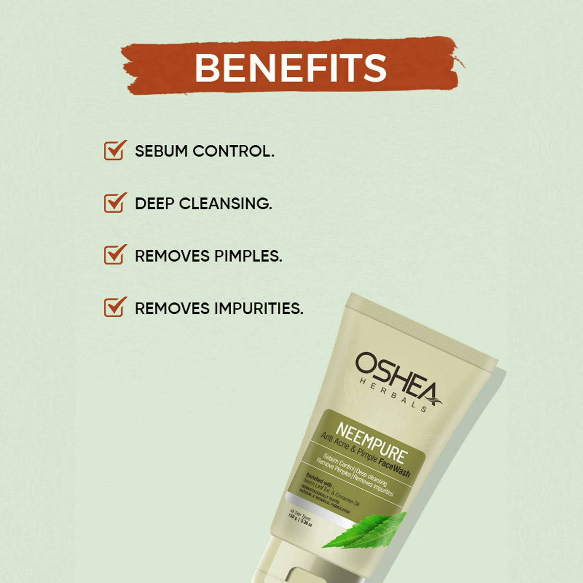 Oshea Herbals Neempure Anti Acne & Pimple Face Wash | Grocsy