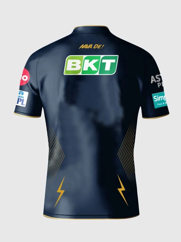 Gujarat Titans Men's Navy Blue And Gold Half Sleeves Jersey IPL, T20 | Grocsy