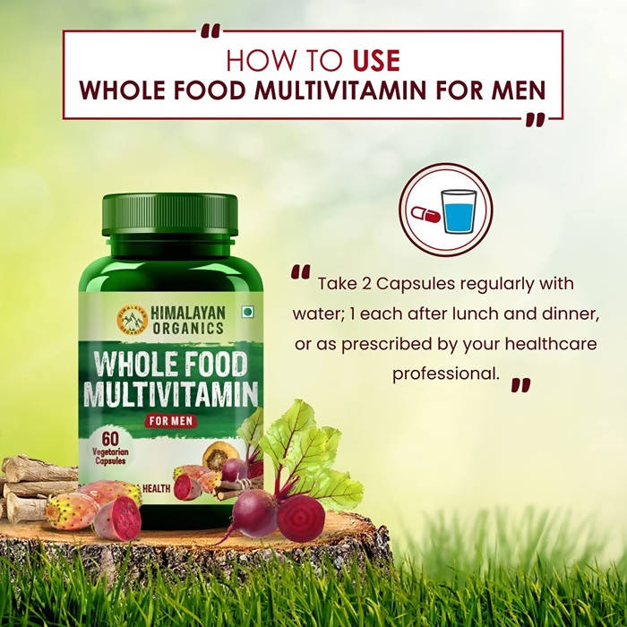 Himalayan Organics Whole Food Multivitamin For Men Vegetarian Capsules | Grocsy