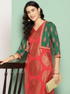 Ahalyaa Women's Traditional wear Kurta - Red | Grocsy