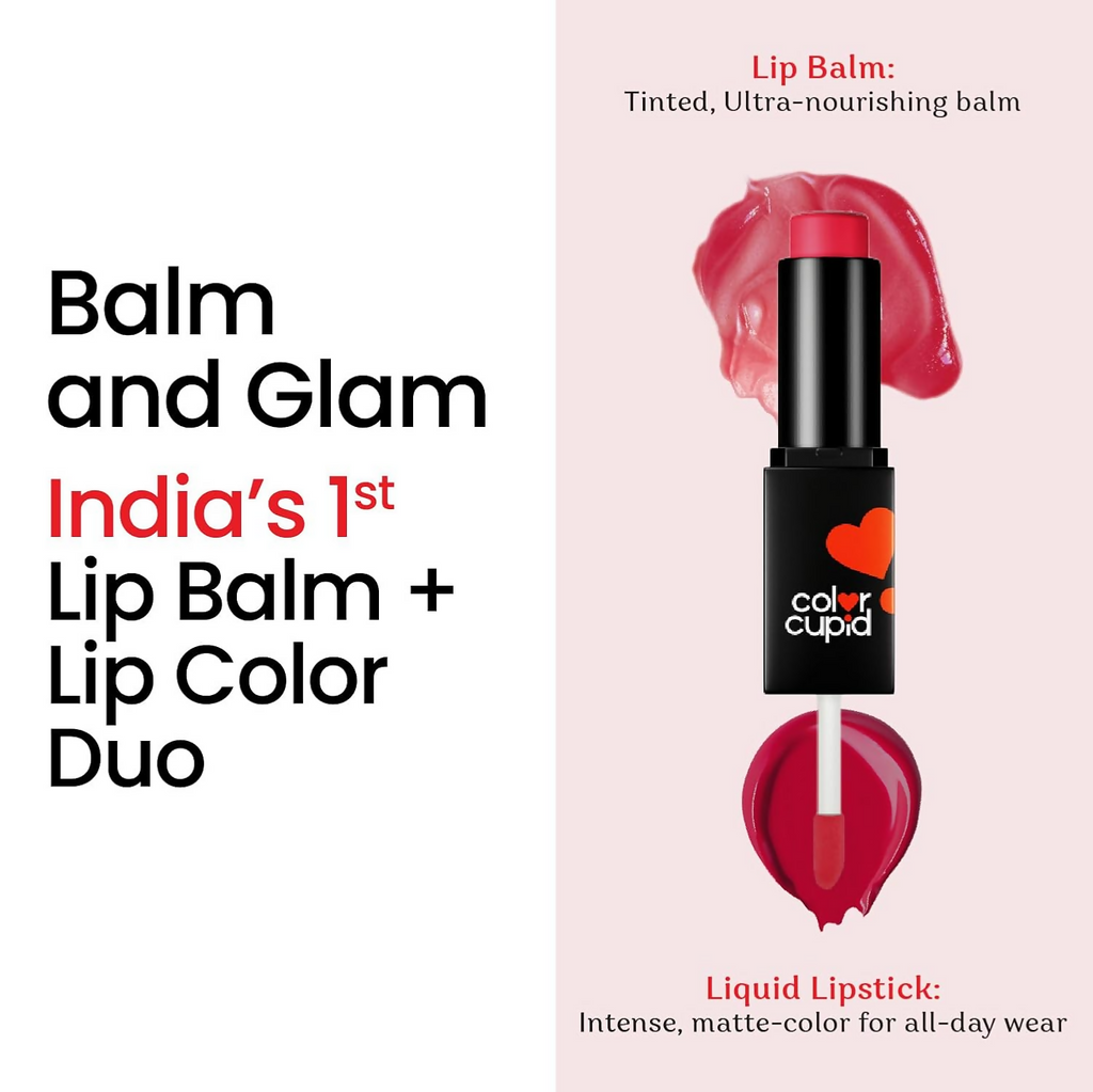 Color Cupid 2 in 1 Tinted Lip Balm + Liquid Lipstick - Red & Reign | Grocsy