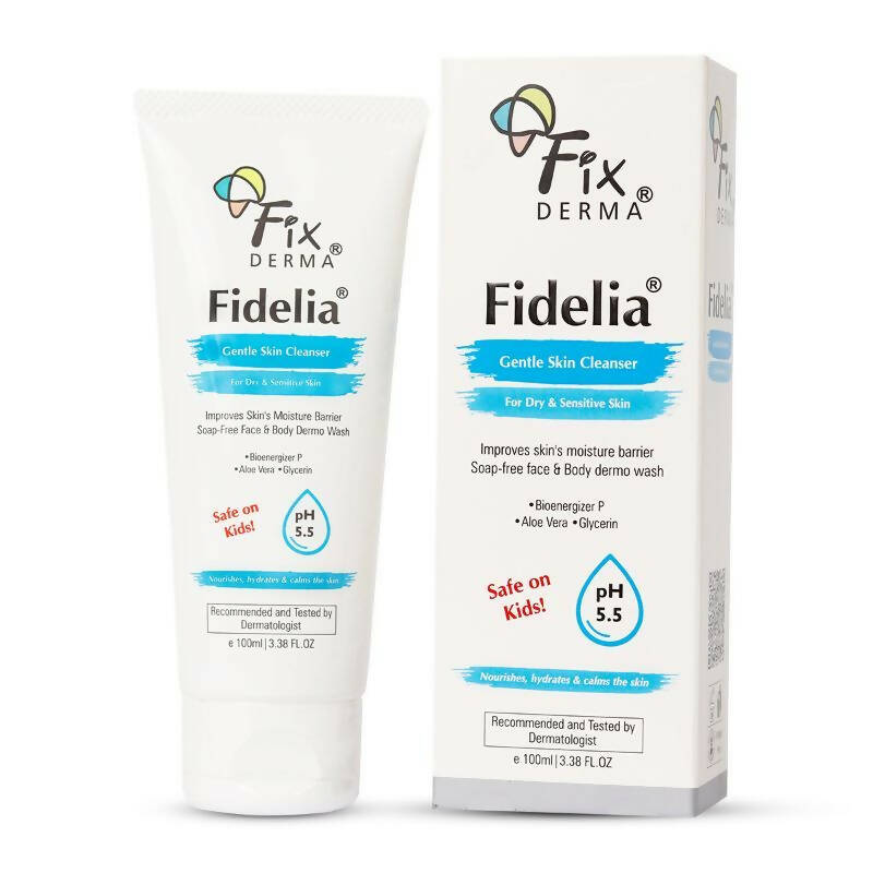 Fixderma Fidelia Gentle Skin Cleanser For Dry & Sensitive Skin | Grocsy
