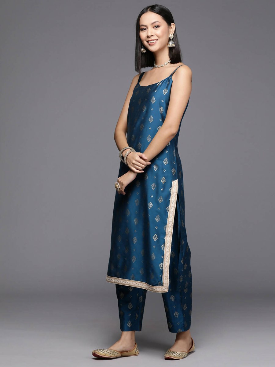 Ahalyaa Women's Traditional wear Kurta Set - Blue | Grocsy