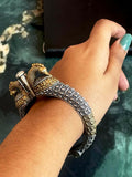 Joban Fashion Silver Brass Dual Tone Openable Kada | Grocsy