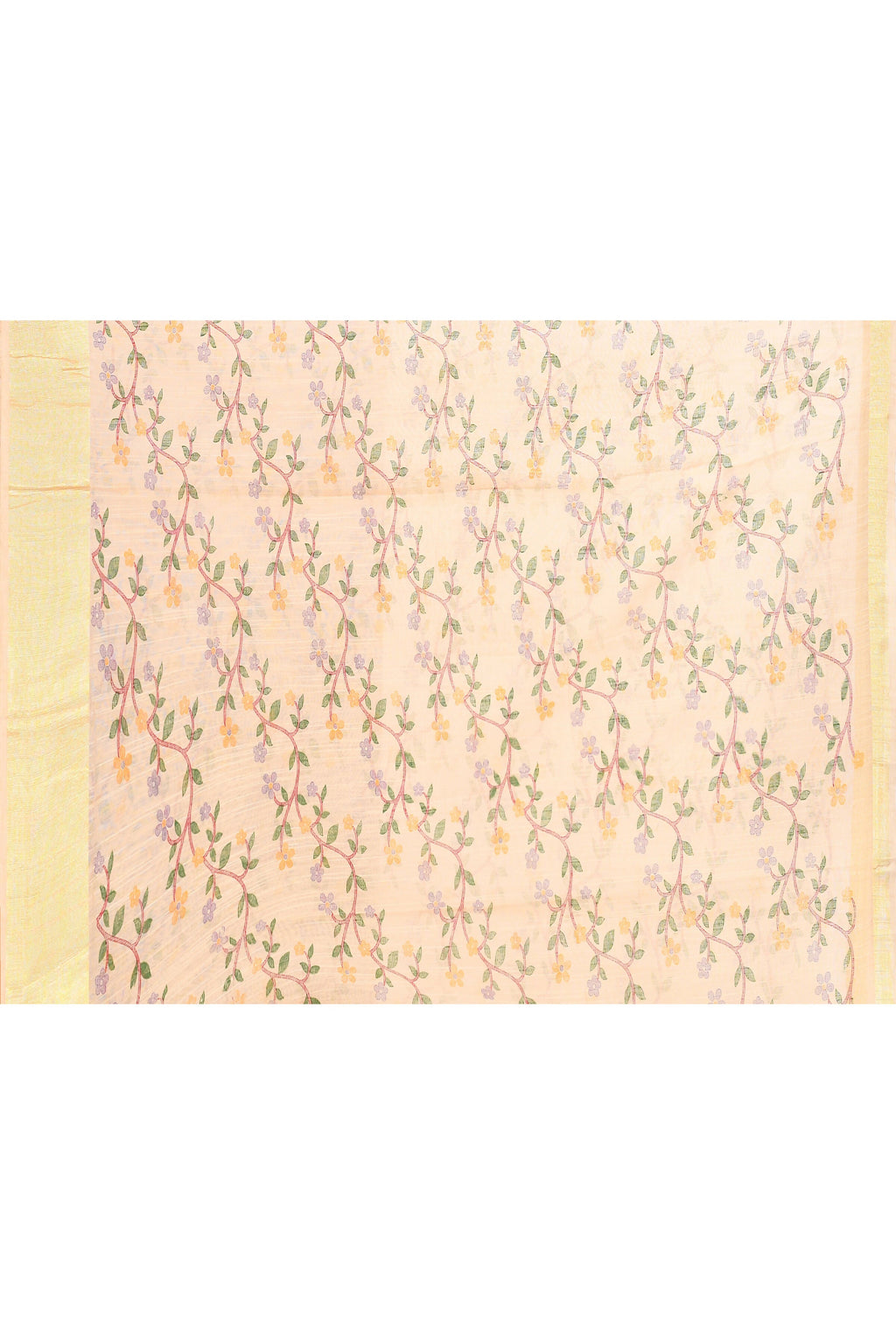 Piyari Fashion Women's Beige Embellished Cotton Blend Printed Saree | Grocsy