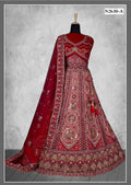 Red Velvet Zardosi Work With Pure Mirror Work Lehenga Choli - Nimaya Tyohar | Grocsy