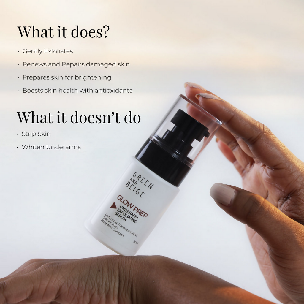 Green And Beige Glow Prep Underarm Exfoliating Serum | Grocsy