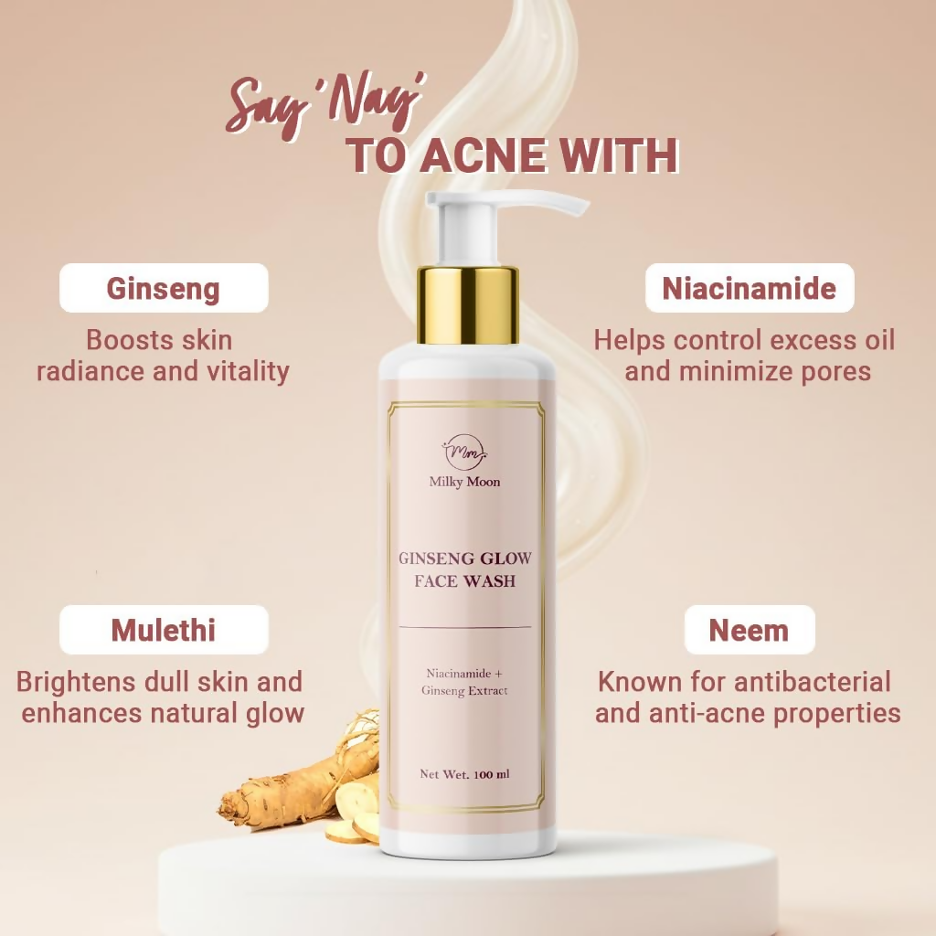 Milky Moon Ginseng Glow Face Wash With Niacinamide | Grocsy