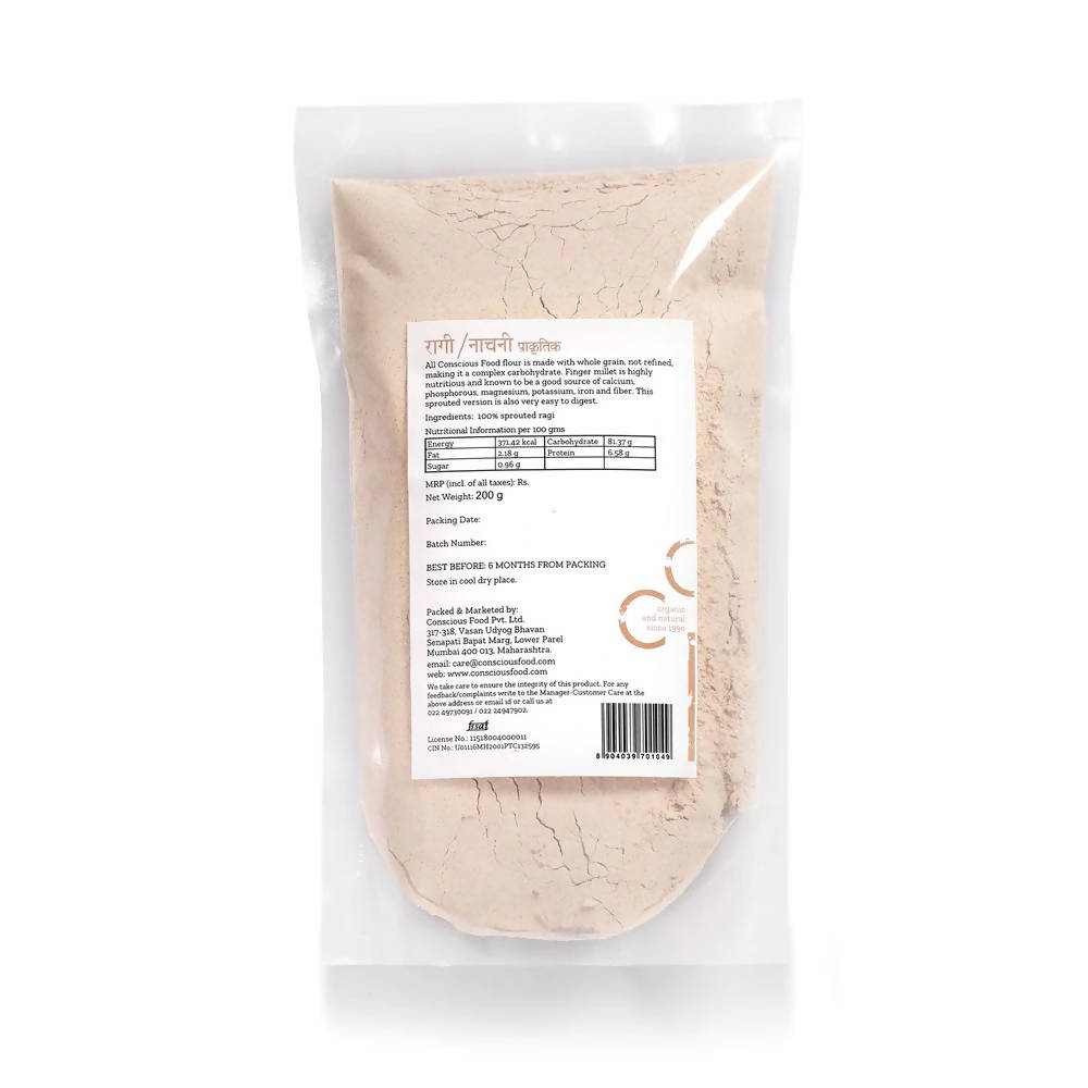 Conscious Food Sprouted Finger Millet Flour (Ragi/Nachni Atta) | Grocsy