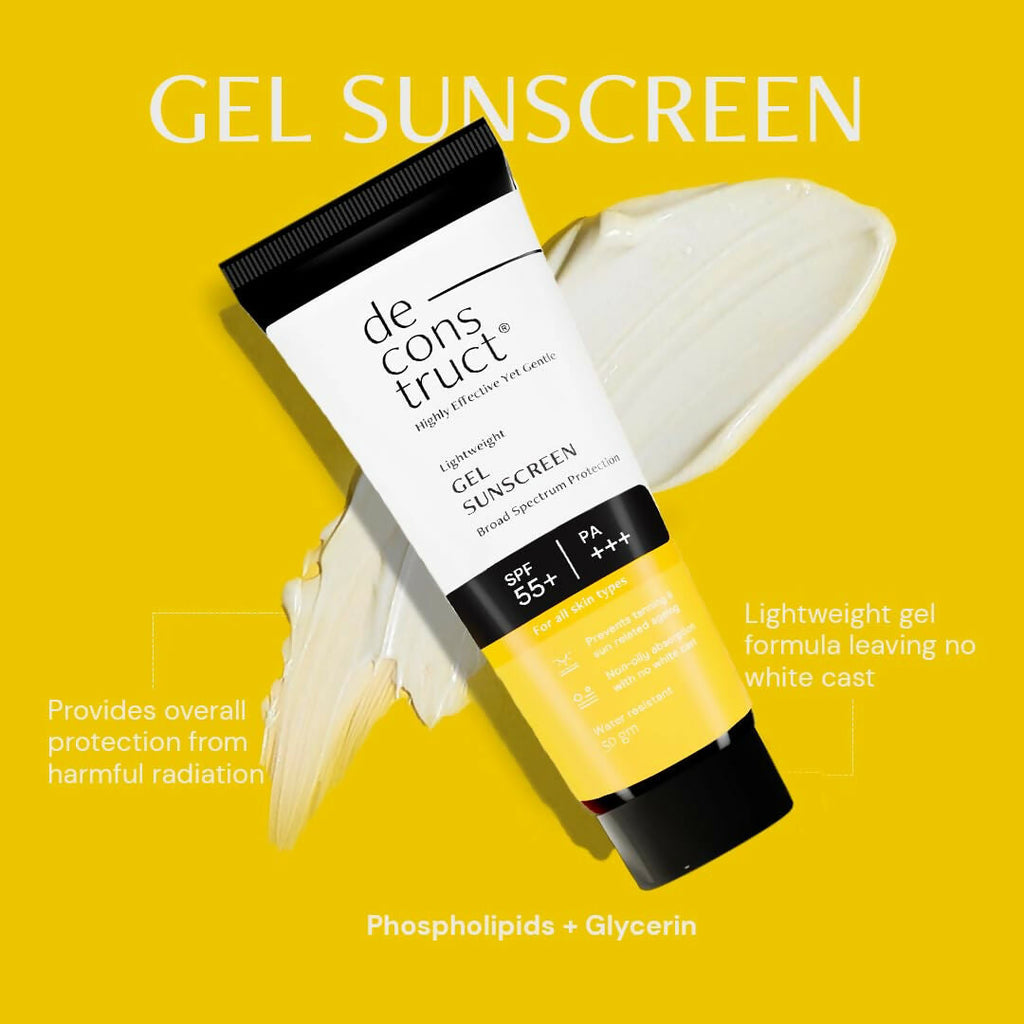 Deconstruct Sun Protect Duo 10% Vitamin C Face Serum + Gel Sunscreen, Get Glowing Skin with Sun Protection, No White Cast, Non Irritating & Lightweight | Grocsy
