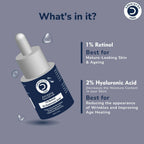 Dermistry Pure 1% Retinol 2% Hyaluronic Acid Anti Aging Moisturizer Face Serum Fine Lines & Wrinkles | Grocsy