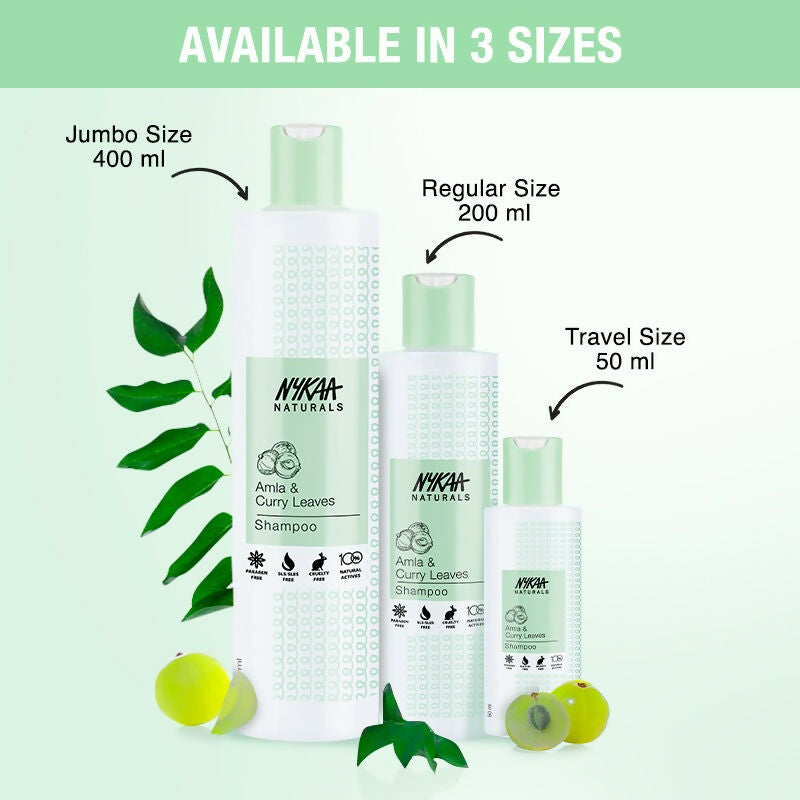 Nykaa Naturals Longer & Thicker Hair - Free Shampoo With Amla, Curry Leaves & Coconut Oil | Grocsy