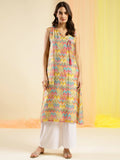 Women Multicolor Angrakha Poly Chanderi Printed Kurta - Shurma | Grocsy