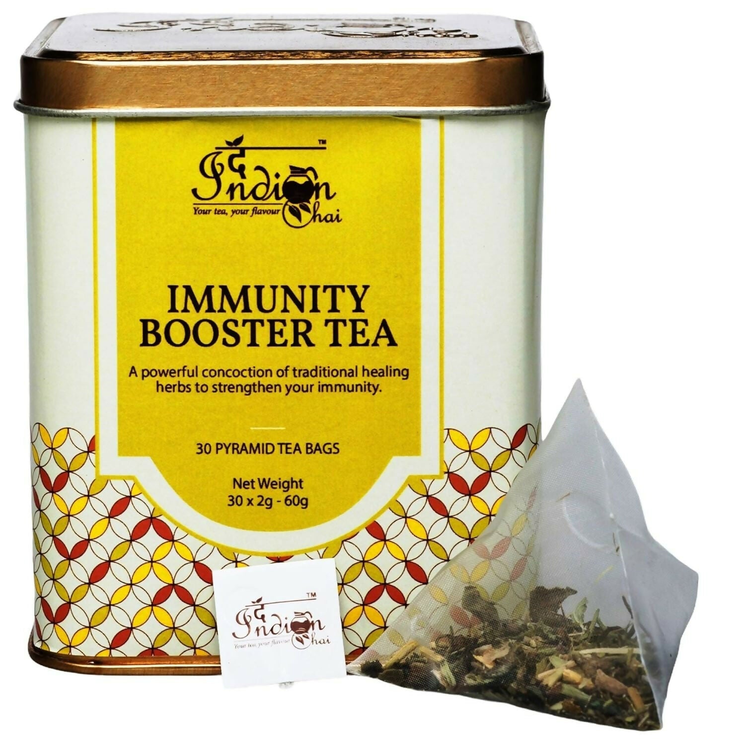 The Indian Chai - Immunity Booster Tea 30 Pyramid Tea Bags | Grocsy