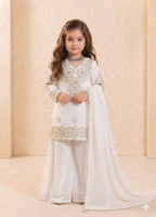 Teeya Creation New Kids Latest Trendy Kurta Palazzo Set-White | Grocsy