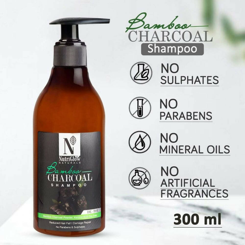 NutriGlow NATURAL'S Bamboo Charcoal Shampoo | Grocsy