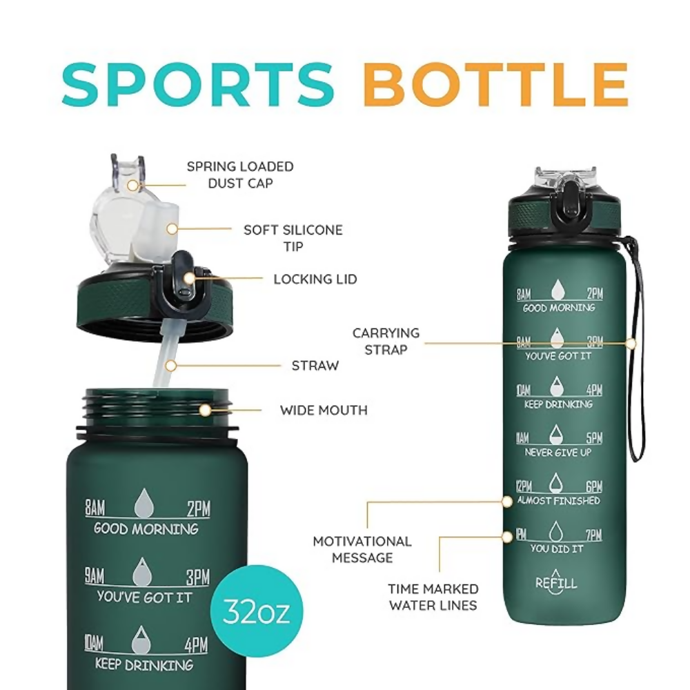 SOLARA Unbreakable Water Bottle - Hunter Green | Grocsy