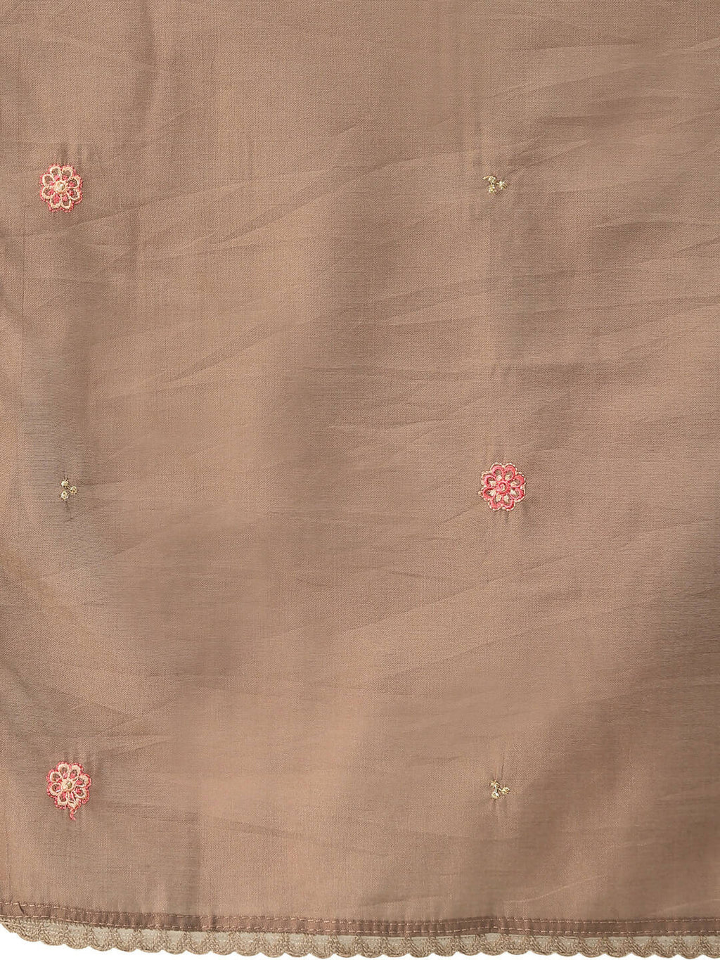 Brown Embroidered Chinon Straight Kurta With Trouser & Dupatta - Salimar | Grocsy