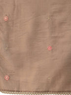 Brown Embroidered Chinon Straight Kurta With Trouser & Dupatta - Salimar | Grocsy