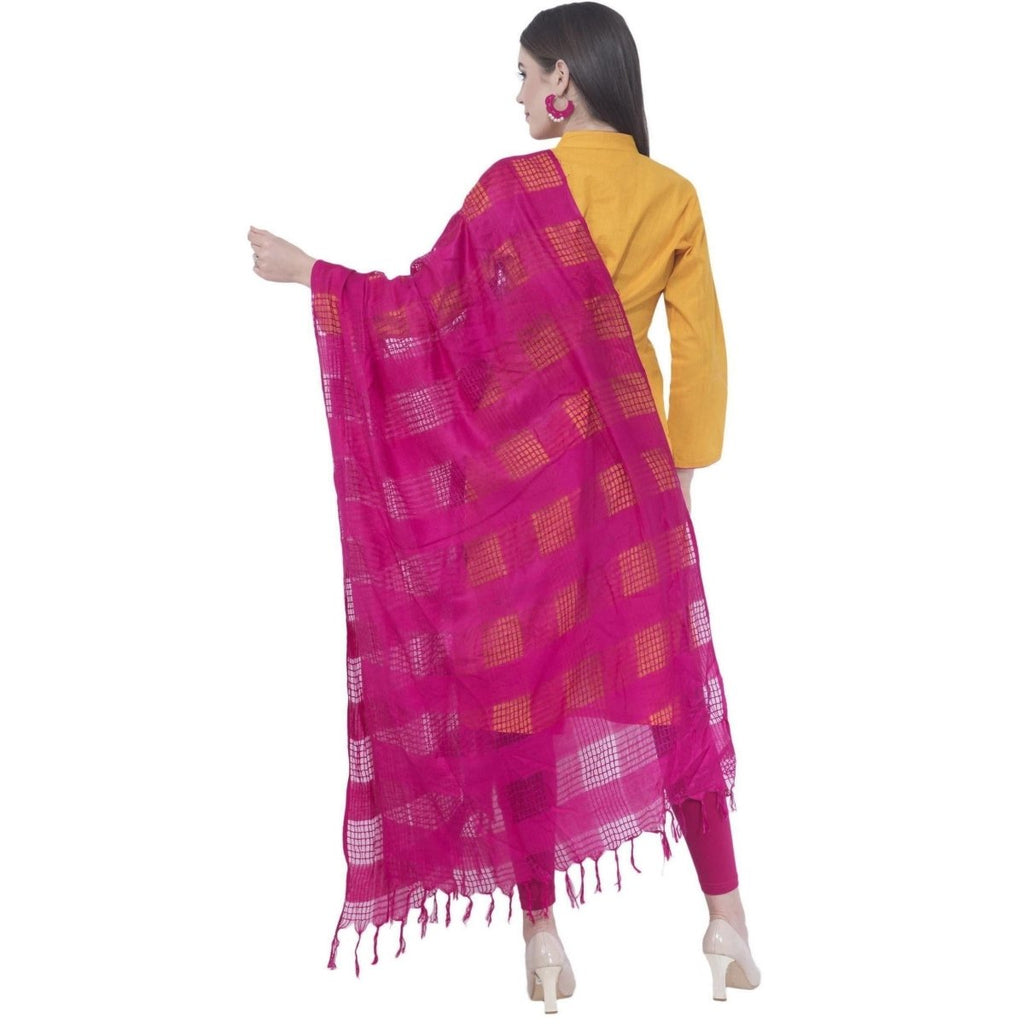 A R Silk Magenta Color Window Square Dupattas and Chunnis | Grocsy