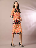 Myshka Women's Multi Printed Round Neck Party Top With Skirt Co-ord set | Grocsy